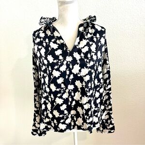 Floral Black and White Women's Top